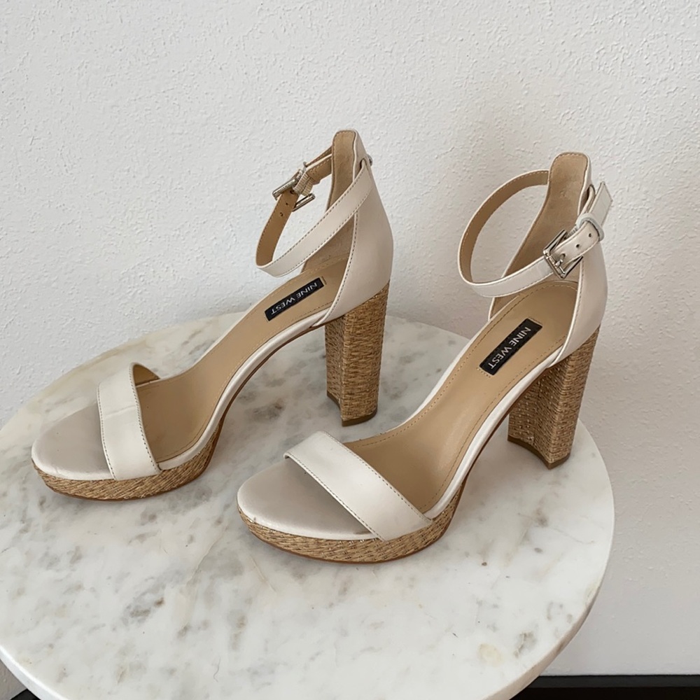 Nine West, high heel wedges, wedding shoes, size 7